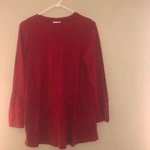 J Jill thermal pink shirt. Long sleeve. Buttons on sleeve very cute
